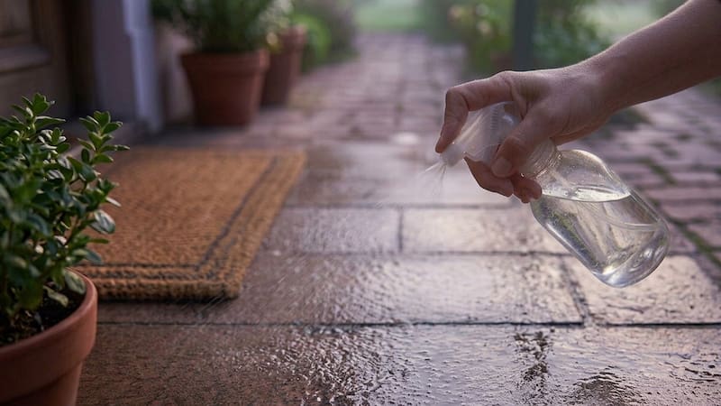 Rociar agua con sal en la entrada de la casa.