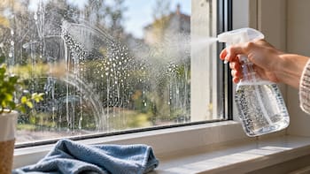 El mejor truco para limpiar cristales sin dejar marcas: mezclar agua destilada, vinagre blanco y alcohol isopropílico