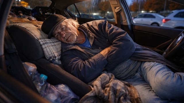 Roger, jubilado de 75 años, lleva 5 años viviendo en un estacionamiento: “Si me toca la lotería, me compraré una autocaravana”