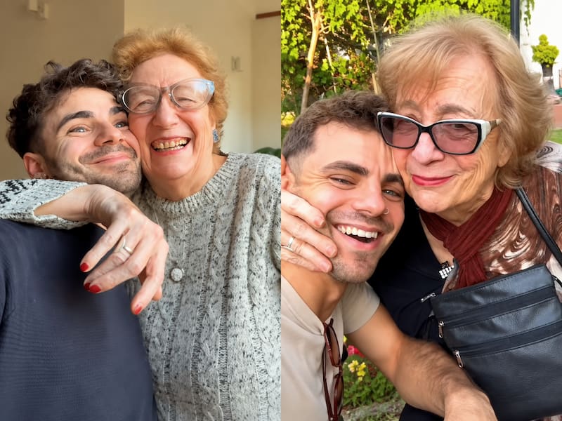 Román Socias con su abuela (elaboración propia - TikTok).