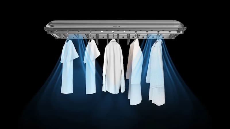 La ropa puede secarse con este dispositivo con una tecnología de aire cálido y seco.