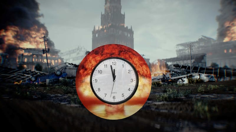 Russian zombie apocalypse. burning city Moscow. Armageddon. 3d rendering. 3D Illustration