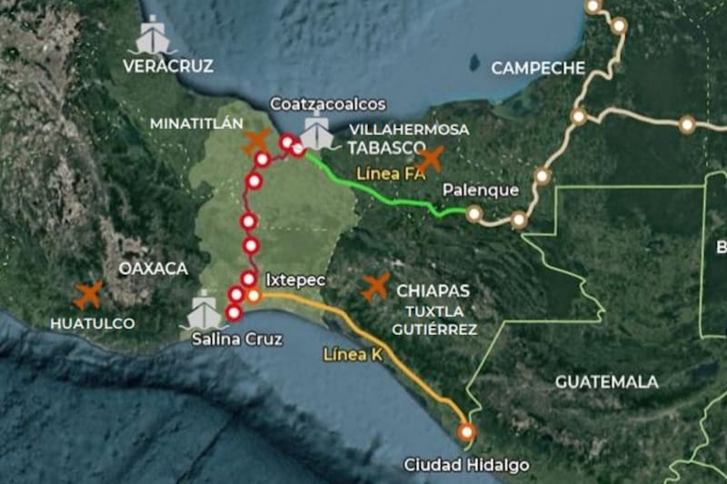 El Istmo de Tehuantepec conecta el océano Pacífico con el Golfo de México a través de una franja de poco más de 300 kilómetros. Imagen: archivo.