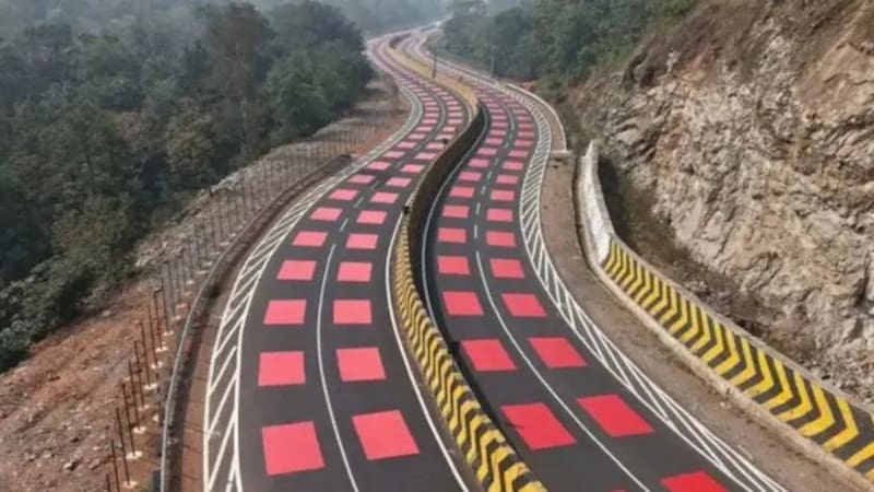 Ruta roja en la India.