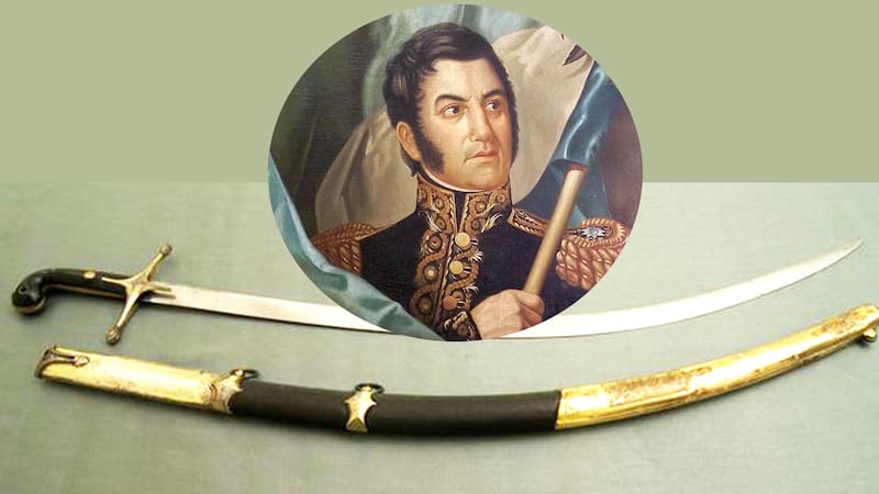 El sable corvo del General San Martín.