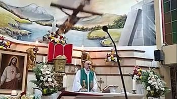 Un sacerdote murió aplastado por una cruz durante una misa transmitida en vivo: la impactante frase que dijo antes