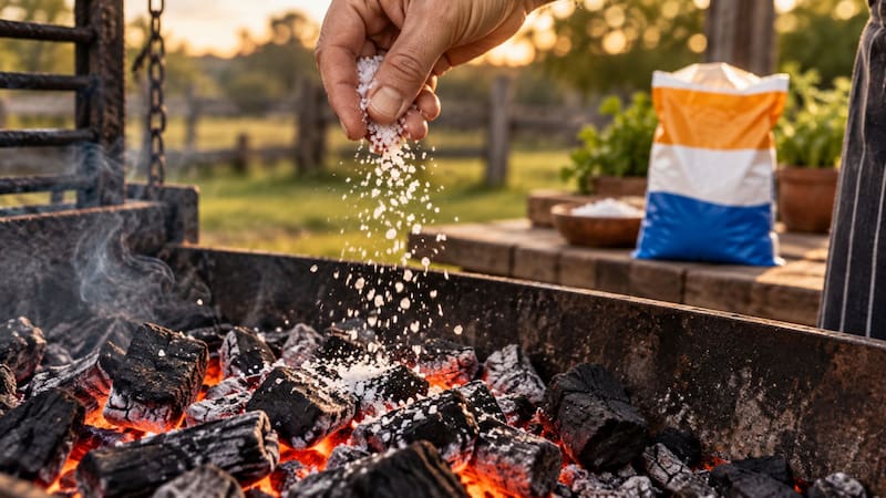 Tirar sal gruesa en el carbón antes de hacer asado: para qué sirve y por qué lo recomiendan.
