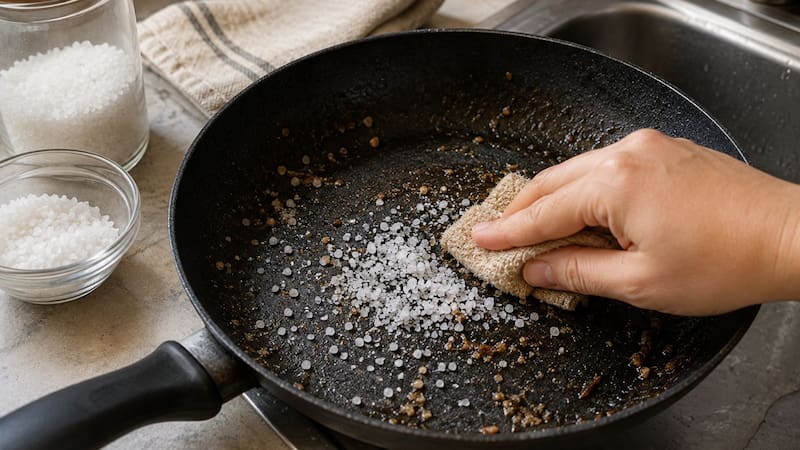 Poner sal gruesa en una sartén: para qué sirve y cuándo recomiendan hacerlo