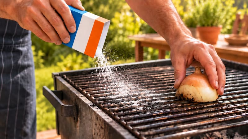 Tirar sal gruesa y frotar una cebolla en la parrilla antes de hacer el asado: para qué sirve y por qué lo recomiendan.