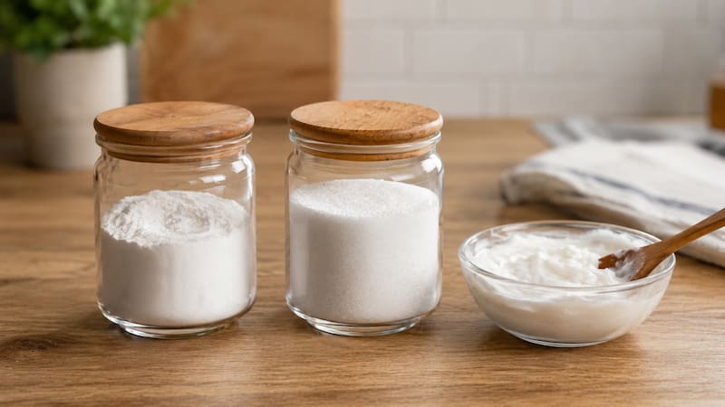 La mezcla de sal y bicarbonato se utiliza para limpiar grasa acumulada.