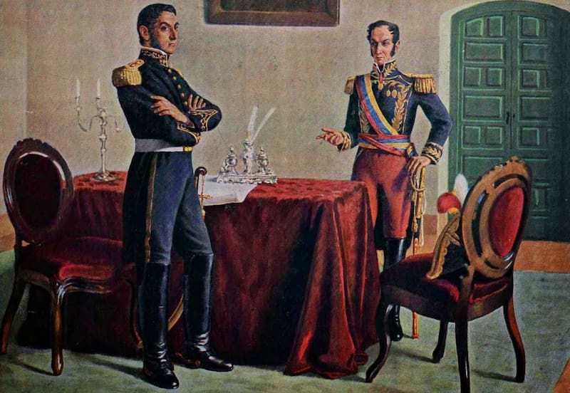 Contra lo que suele repetirse, no hubo una única reunión sino tres entrevistas entre San Martín y Bolívar.