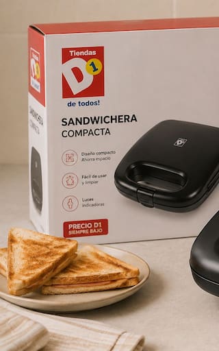 Tiendas D1 incorpora una sandwichera compacta que ahorra espacio y cuesta menos de $50.000