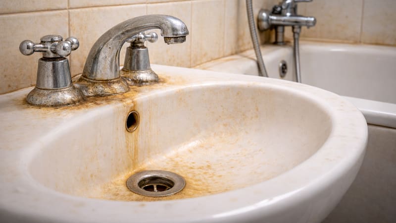 Ni vinagre ni bicarbonato: el secreto para eliminar el sarro de las canillas del baño para siempre (Imagen generada con Chat GPT)