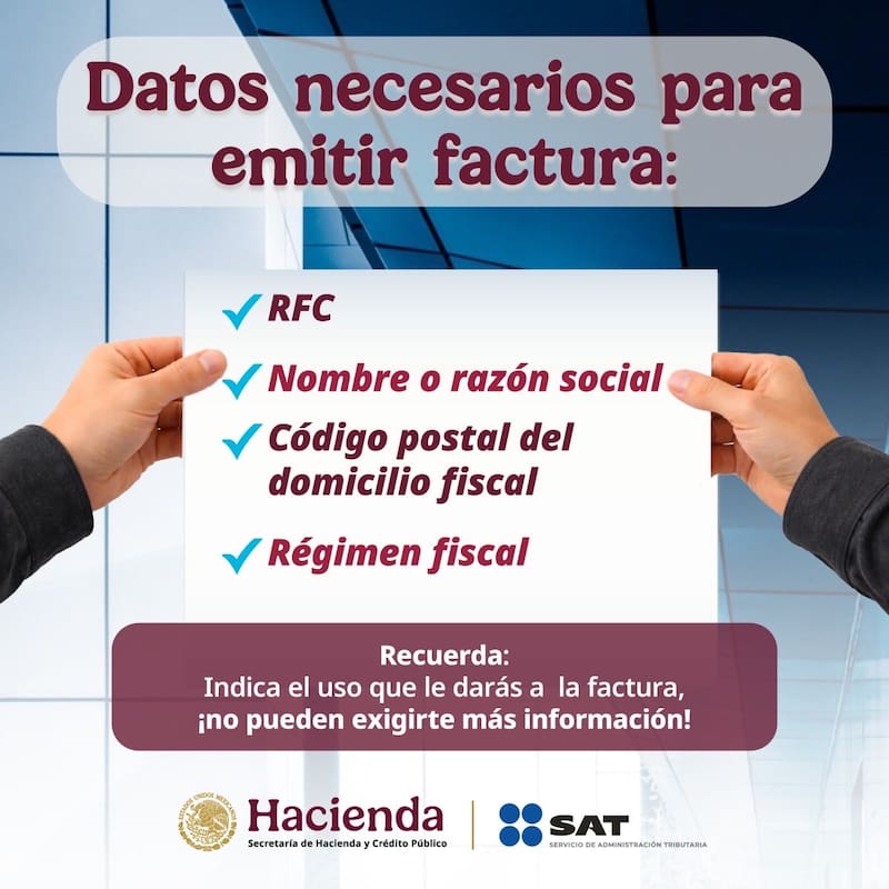 El SAT confirmó cuáles son los datos que se requerirán para emitir factura. (Foto: Archivo)