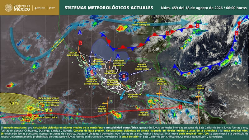Se aproxima un diluvio de agua helada este martes 18.