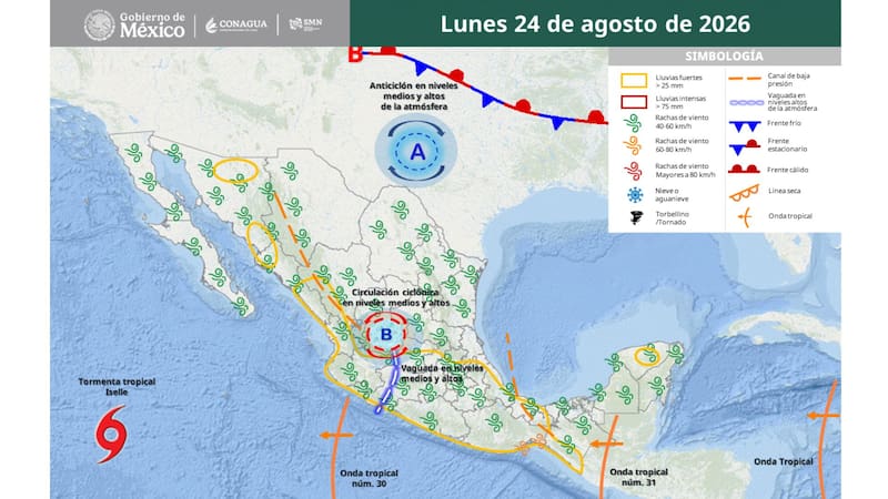 Se aproxima un diluvio histórico este lunes 24: tormentas intensas, calor y ráfagas de viento de hasta 70 km/h