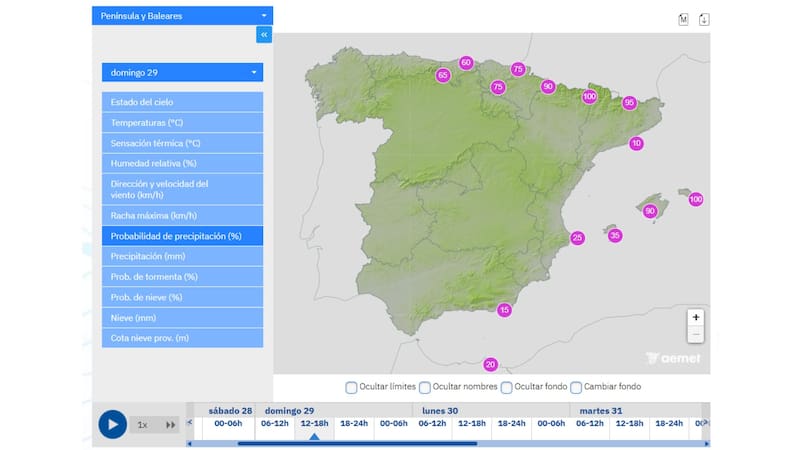 Se viene el diluvio del año desde el domingo: seis días de lluvias intensas y tormentas en estas zonas. Foto: AEMET