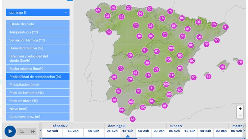 Se viene un diluvio histórico que durará cinco días: alertan por fuerte tormenta y lluvias intensas desde el 8 de marzo. Foto: Aemet