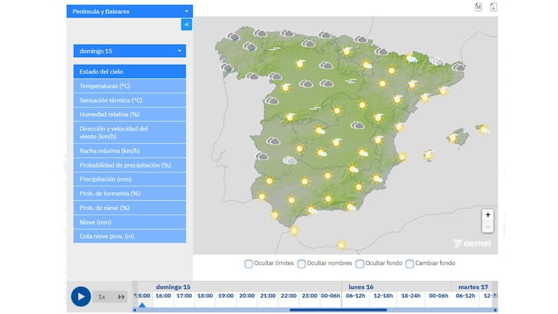 El domingo las lluvias afectarán principalmente a la zona norte de España. Foto: Aemet