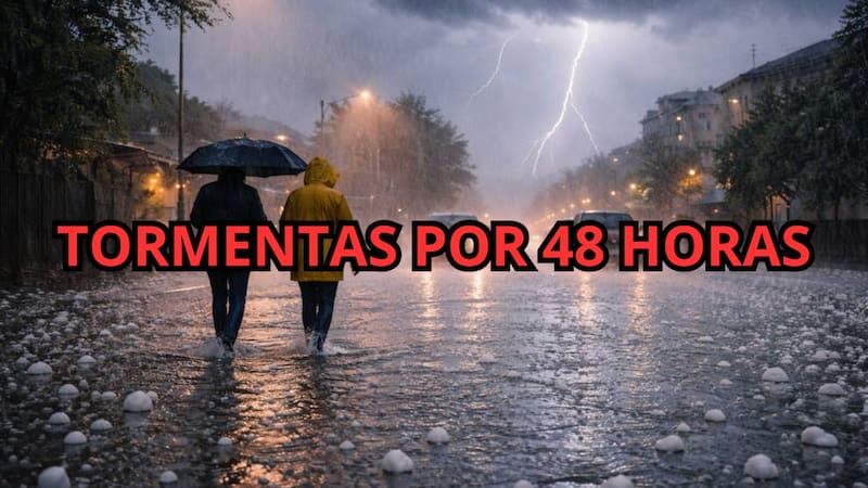 Se viene un diluvio histórico que traerá lluvias fuertes, caída de granizo por 48 horas y vientos de hasta 70 km/h: las zonas afectadas