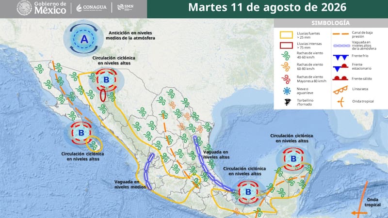 Se viene un nuevo tormentón de agosto: lluvias por más de 48 horas y caída de granizo en varias regiones de México