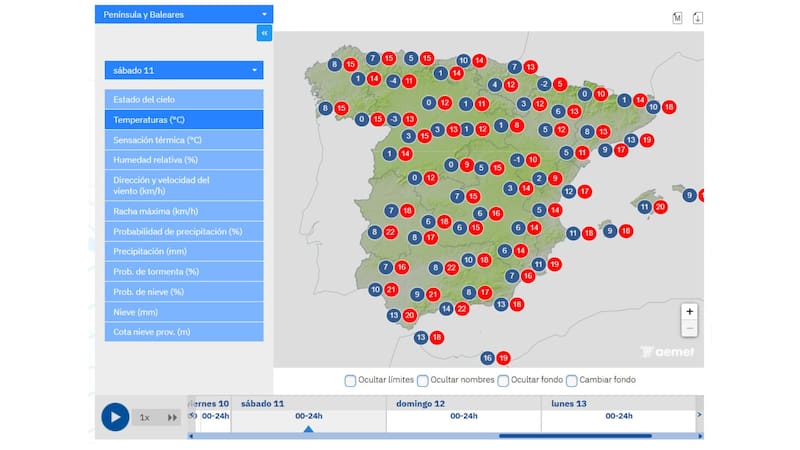 Se viene una ciclogénesis que traerá una intensa ola polar que bajará la temperatura a 0 °C: estas son las zonas afectadas. Foto: AEMET