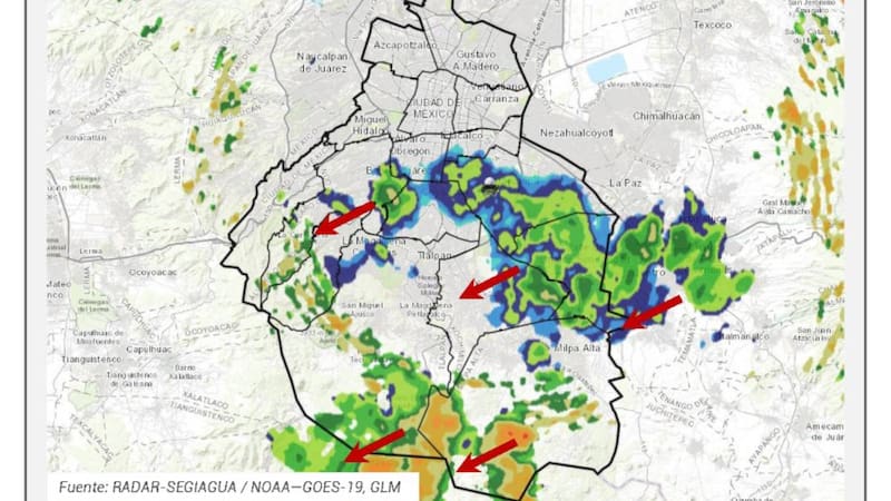 Las lluvias tienden a debilitarse.
Se espera que las condiciones para lluvias aún persistan el resto de la noche y parte de la madrugada del viernes en la Ciudad de México.