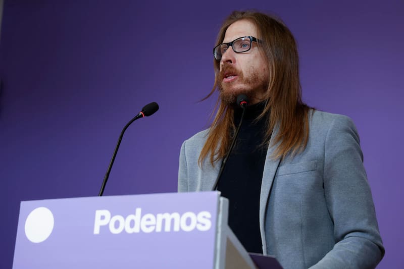 El secretario de Organización y portavoz de Podemos, Pablo Fernández, este lunes en Madrid.