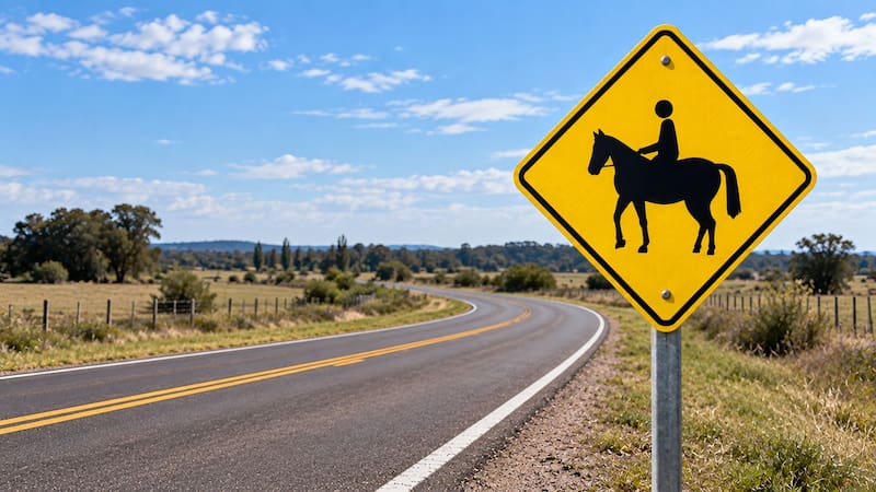 Señal al costado de la curva de una ruta.