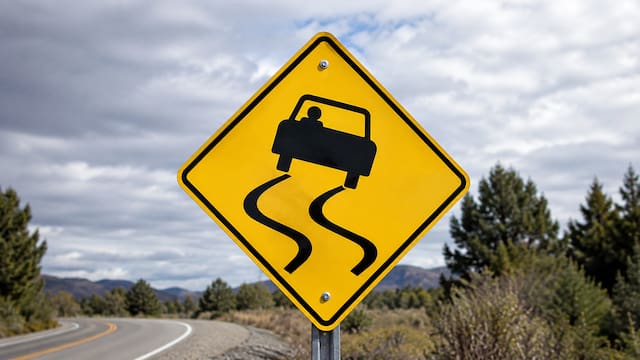 Qué significa la señal de tránsito de un auto derrapando sobre fondo amarillo y por qué es importante