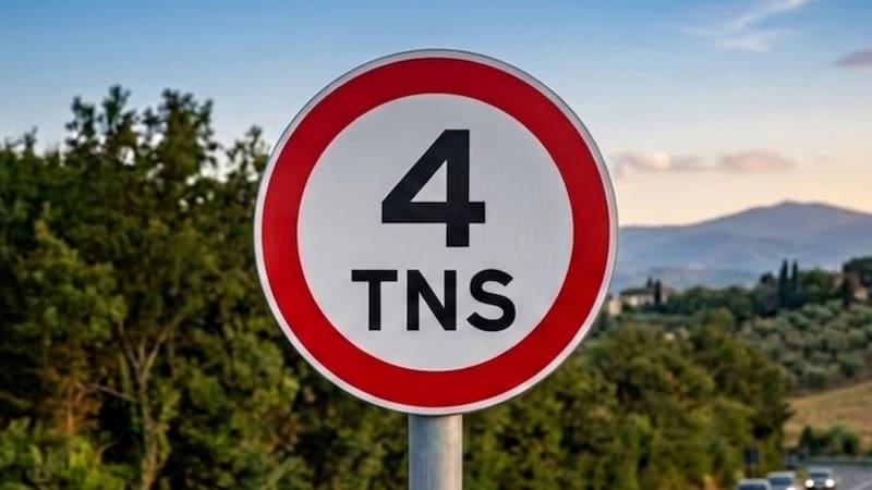 Qué significa la señal de tránsito roja y blanca que dice “4 tns”.