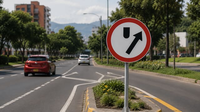Qué significa la señal de tránsito en forma de círculo con una flecha inclinada a la derecha y por qué es importante prestarle atención