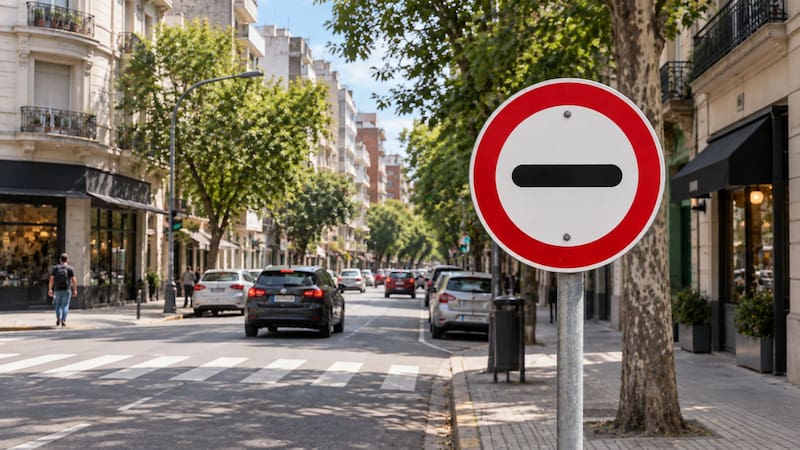 No es contramano | Qué significa la señal de tránsito con una línea negra en un círculo rojo y por qué es importante.
