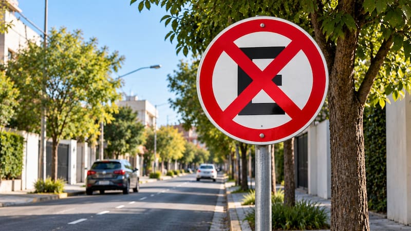 Prohibición para estacionar y detenerse.