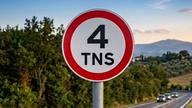 Qué significa la señal de tránsito roja y blanca que dice “4 tns”.