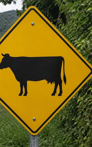 Qué significa la señal de tránsito amarilla con una vaca y por qué es importante