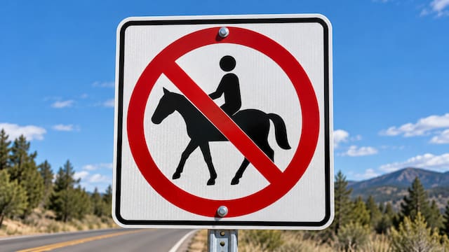 Qué significa la señal de tránsito con un caballo tachado y símbolo de prohibido