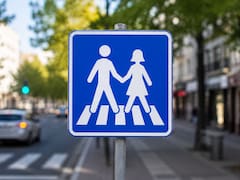 Pocos lo saben | Qué significa la señal de tránsito con dos personas de la mano sobre un fondo azul y por qué es tan importante