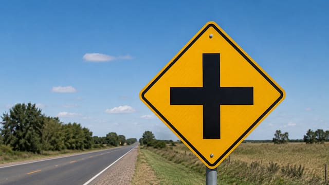Qué significa la señal de tránsito con una cruz negra y un fondo amarillo y por qué es fundamental saber cómo actuar