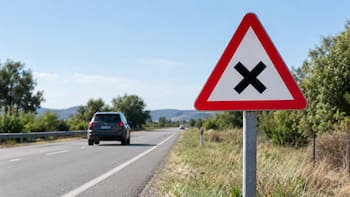 Qué significa la señal de tráfico triangular con borde rojo y una X en el centro y por qué es importante conocerla