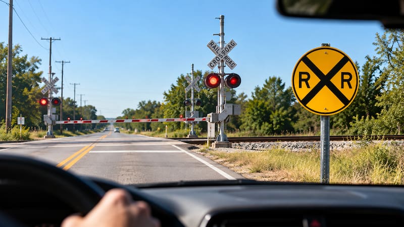 Los conductores deben extremar las precauciones al aproximarse a las vías del tren.