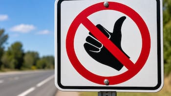 Qué significa la señal de tránsito con un pulgar hacia arriba y el símbolo de prohibido