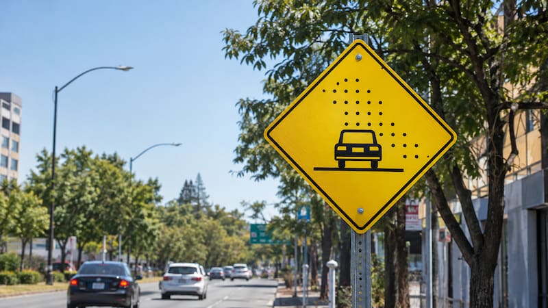 Señal SP‑44 en entorno urbano.