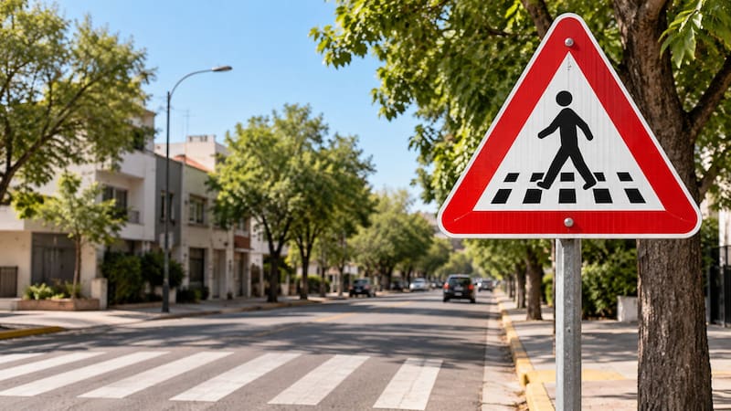 Cruce de peatones en una calle.