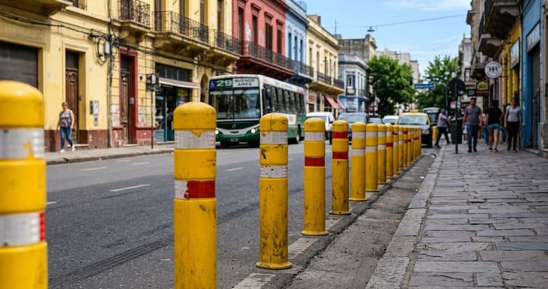 Qué son los postes delineadores amarillos y por qué son importantes en las calles.