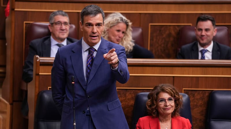 MADRID, 25/03/2026.- El presidente del Gobierno, Pedro Sánchez interviene durante la sesión de control al Gobierno celebrada este miércoles en el Congreso de los Diputados. EFE/ Borja Sanchez-Trillo