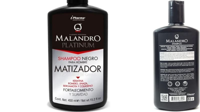 Shampoo Negro matizador. Fuente: archivo.