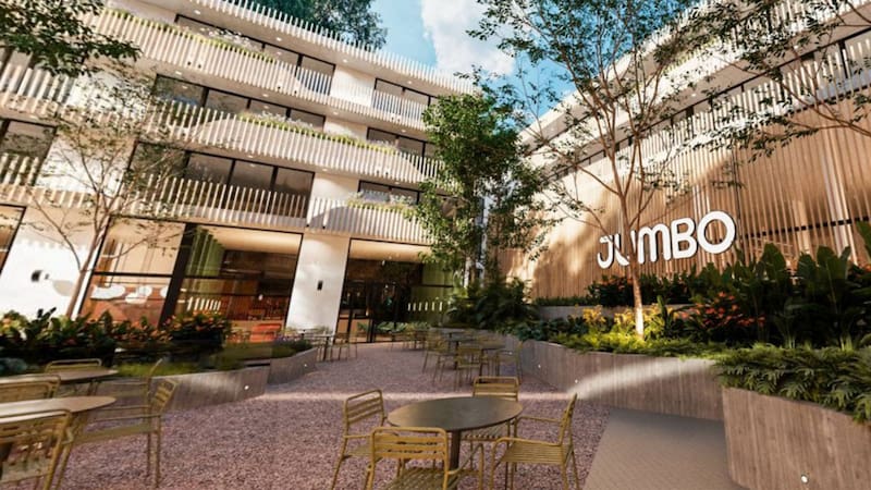 El nuevo shopping Escala en Parque Leloir tendrá un supermercado Jumbo.