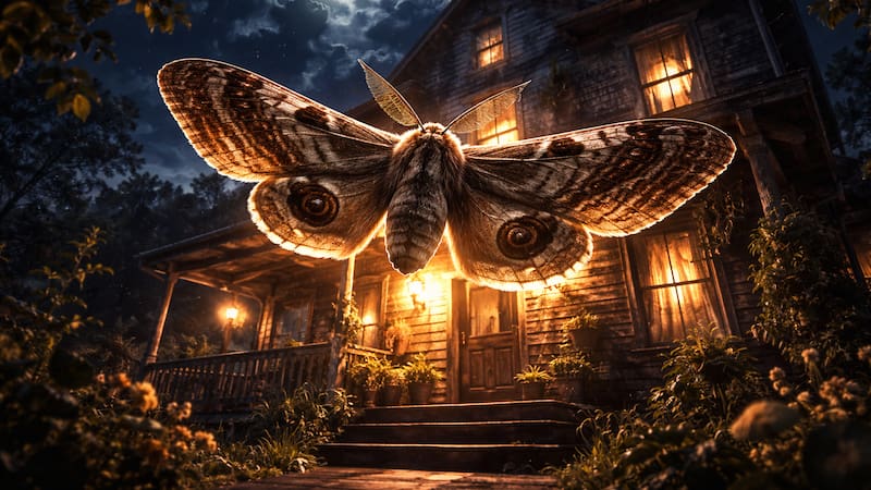 Si ves polillas volando en tu casa o jardín durante la noche, te contamos qué significa y por qué es bueno. (Fuente: Imagen ilustrativa generada con IA)