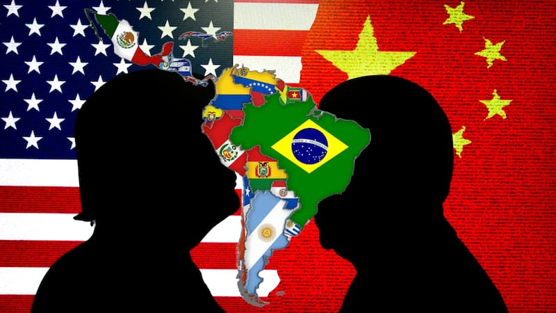 Silhouette of Donald Trump and Xi Jinping. Donald Trump vs Xi Jinping. Concept photo of the United States vs People's Republic of China war conflict. Indonesia - May 2, 2025